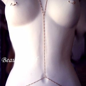 Ms Secret of Sexy V Neck Designer Body Belly Chain